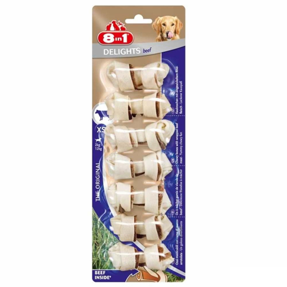 8IN1 DelightsKöpek Ödül KemiğiSığır Etli XS - 84GR