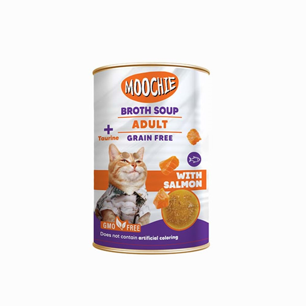 Moochie Et Suyu Çorba Somon Balıklı Yetişkin Kedi 135ML