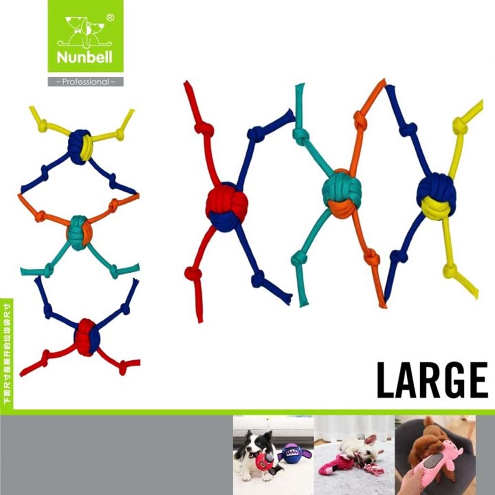 Nunbell Köpek Oyun.Dört Dügümlü Top Large