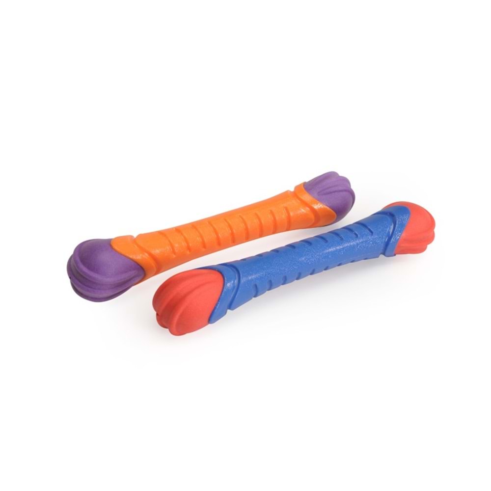 Dog toy - two-tone TPR stick w/squeaker, approx. 24cm