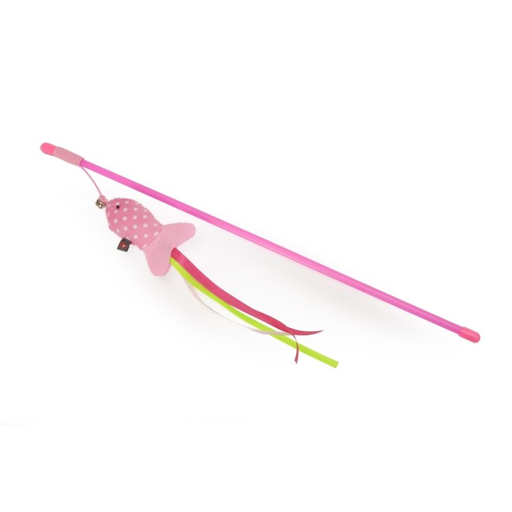 Camon Kedi Oyuncağı Zilli Balıklı Olta, 48cm