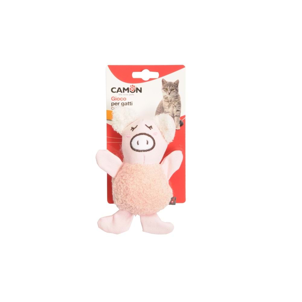 Cat toy, polyester and cotton, 3 pigs approx. 16cm