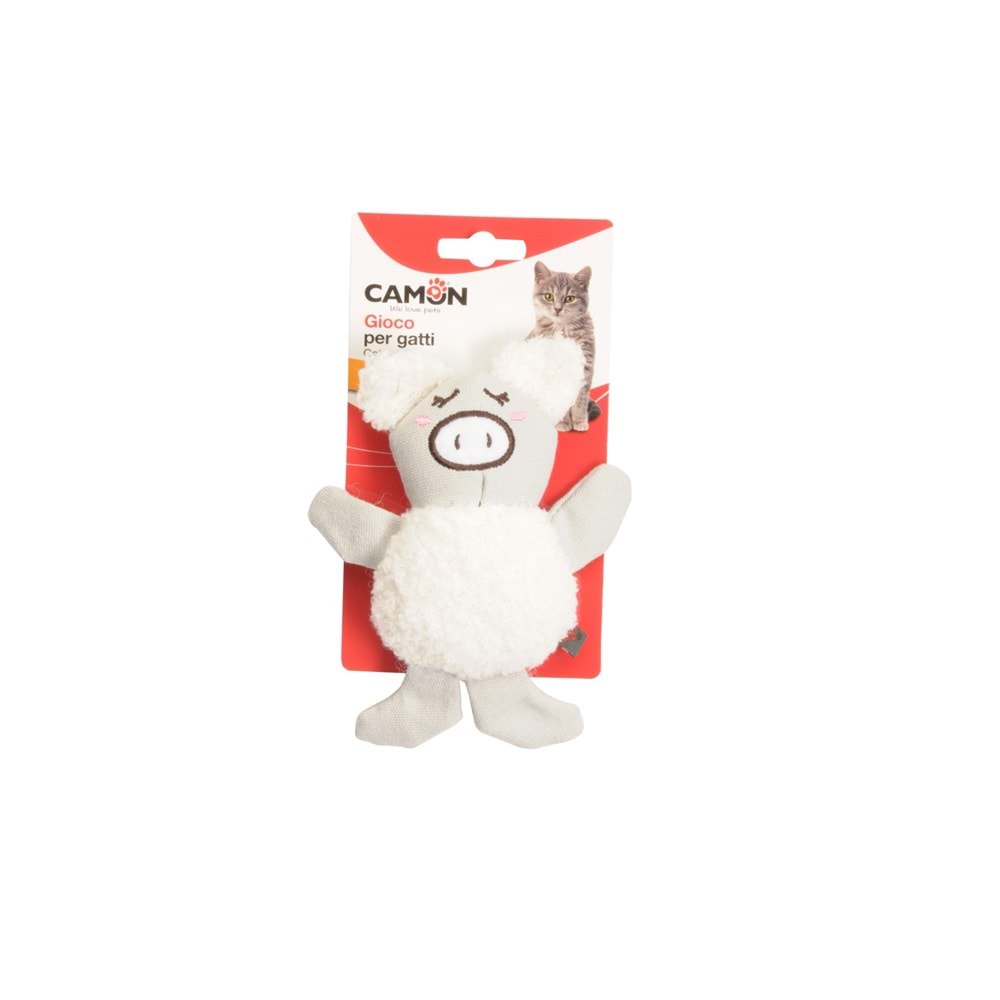 Cat toy, polyester and cotton, 3 pigs approx. 16cm