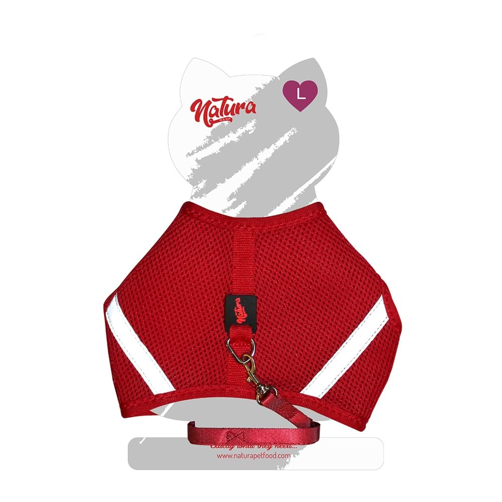 Natura Air Net Kedi Bel Tasması - Kırmızı L