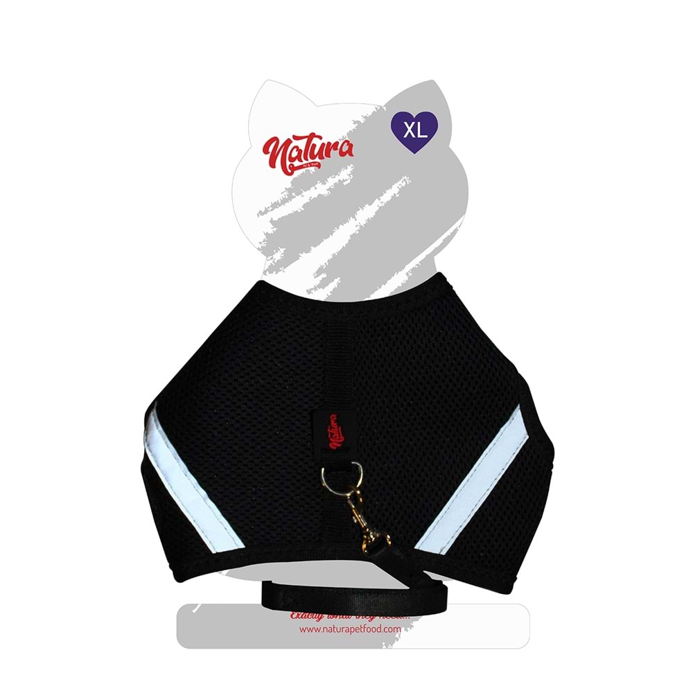 Natura Air Net Kedi Bel Tasması - Siyah XL