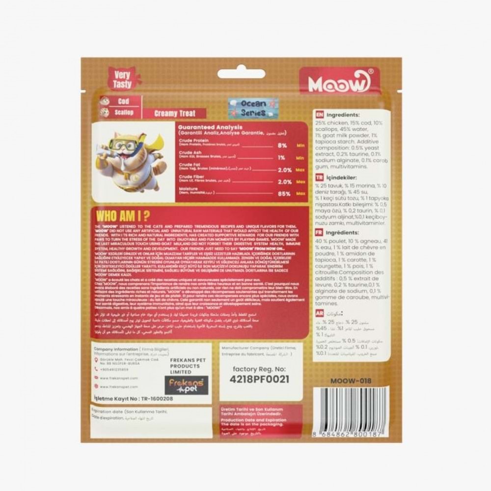MOOW MORINA BALıKLı&DENIZ TARAKLı KEÇI SÜTLÜ 12GR X 30'LU KEDI KREMA ÖDÜLÜ