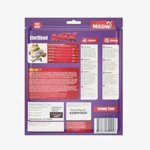 MOOW KARıŞıK SOMONLU&TAVUKLU KEÇI SÜTLÜ 12GR X 30' LU STERILISED KEDI KREMA ÖDÜLÜ