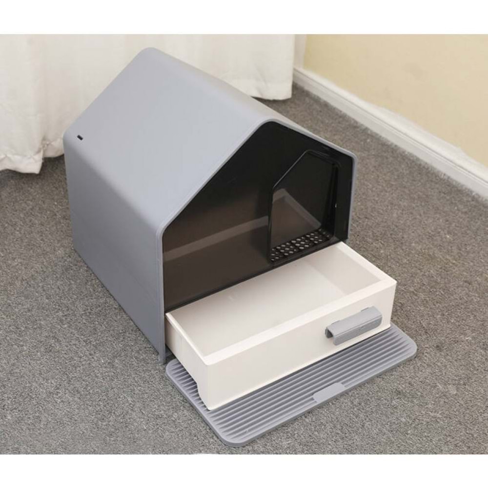 JCS KEDİ TUVALETİ EV ŞEKLİNDE KÜREKLİ 46*41*46