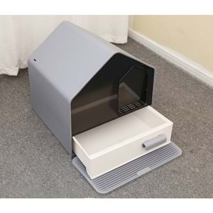 JCS KEDİ TUVALETİ EV ŞEKLİNDE KÜREKLİ 46*41*46