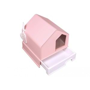 JCS KEDİ TUVALETİ EV ŞEKLİNDE PEDALLI 46*46*44