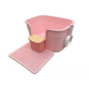 JCS SÜPER DERIN KEDI TUVALETI PEDALLI SAKLAMA FONKSİYONLU KÜREKLİ 64*44*33