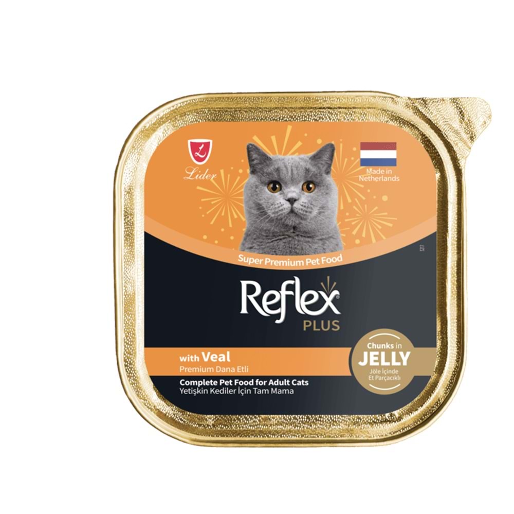 Reflex Plus Jöle İçinde Et Parçacıklı Dana Etli Yetişkin Kedi Maması 85 g