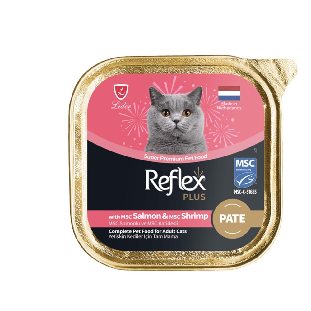 Reflex Plus Pate MSC Somonlu ve MSC Karidesli Yetişkin Kedi Maması 85 g
