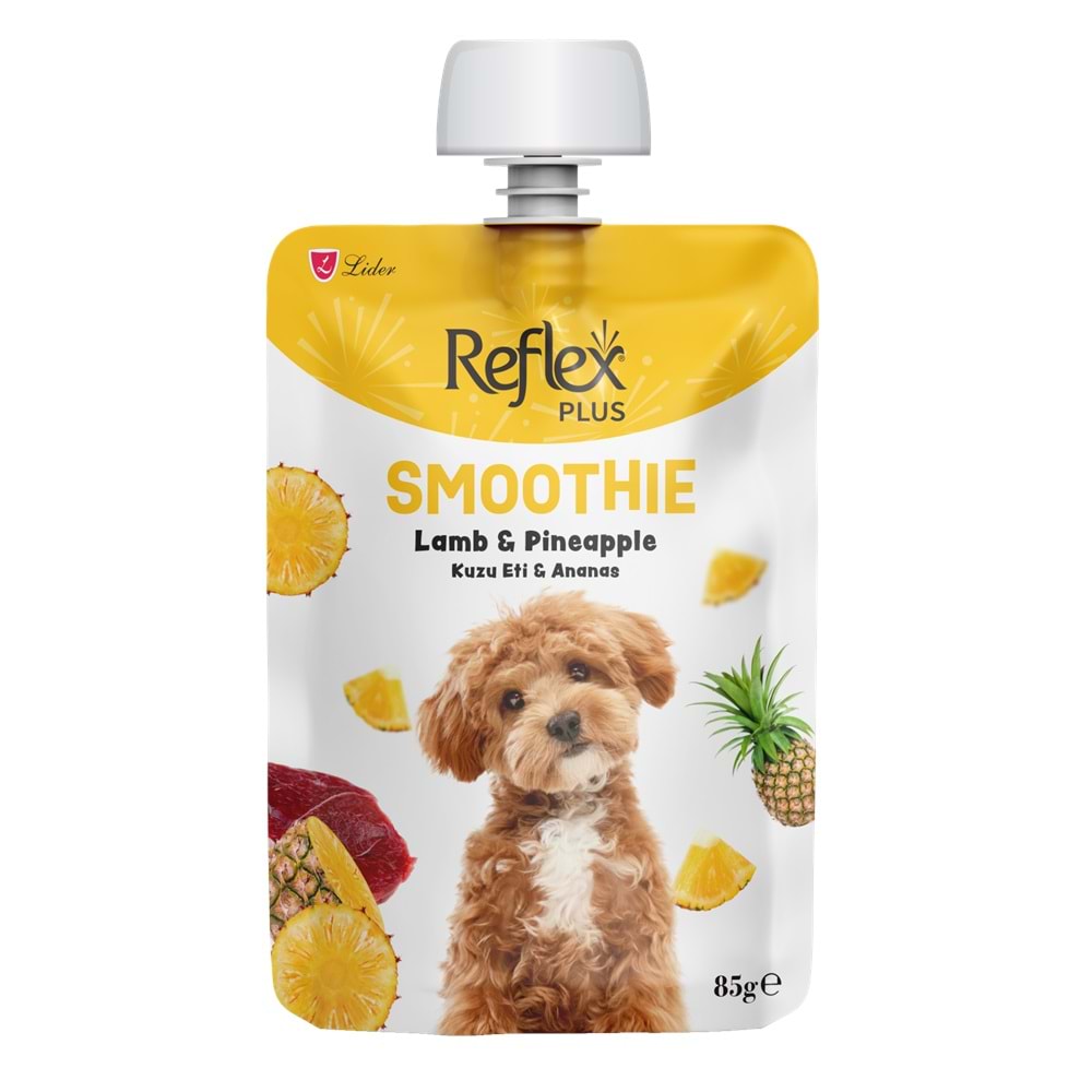 REFLEX PLUS SMOOTHİE KUZU ETLİ VE ANANASLI KÖPEK SIVI ÖDÜLÜ 85 G