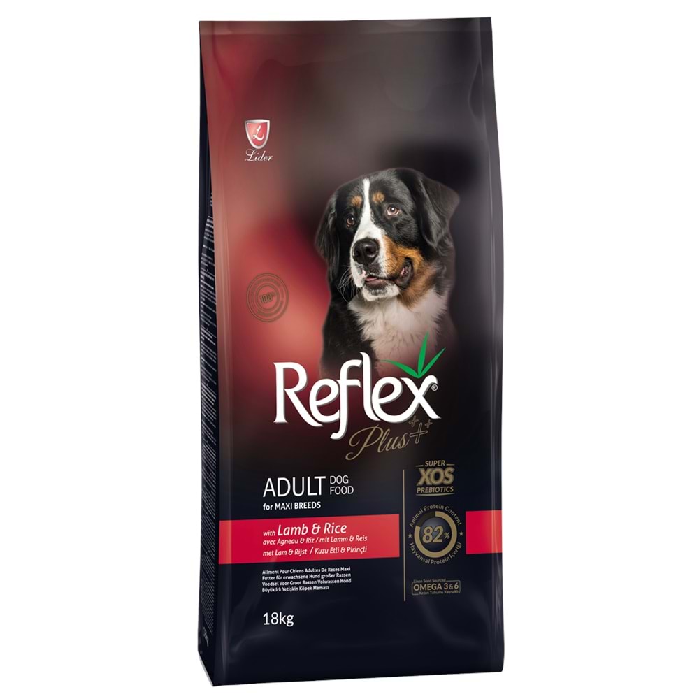 REFLEX PLUS BÜYÜK IRK KUZU&PİRİNÇ YETİŞKİN KÖPEK MAMASI 18 KG