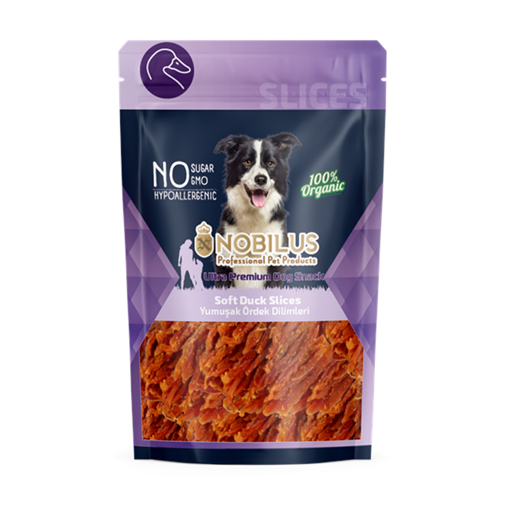 NOBİLUS YUMUŞAK ÖRDEK DİLİMLERİ Köpek Ödülü 80Gr