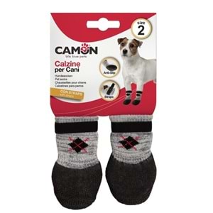 Camon Kaymaz Tabanlı Siyah Köpek Çorapları M 3cm